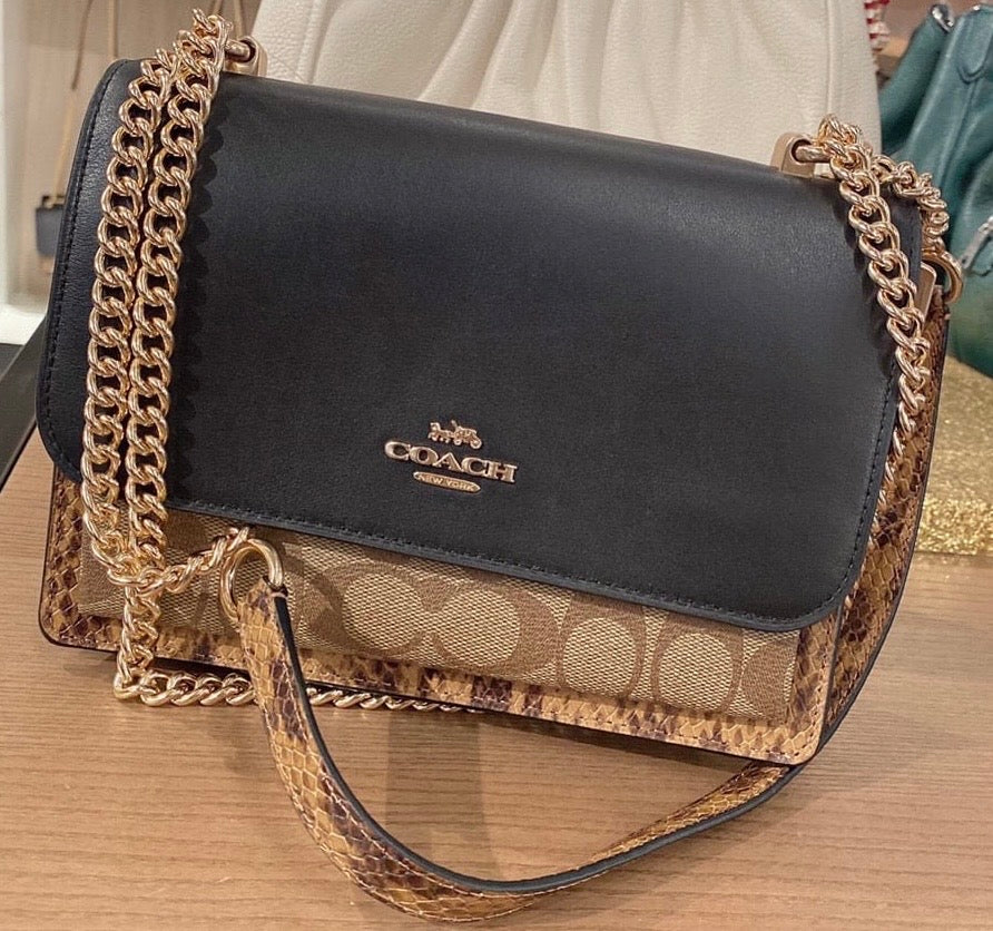 “CC Leather Leopard Crossbody/Shoulder Bag”